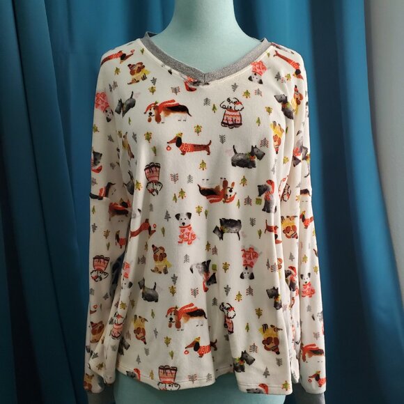 Cuddl Duds Cozy Fleece Holiday Dog Pajama Set | Long Sleeve Top & Joggers XL - Picture 6 of 9